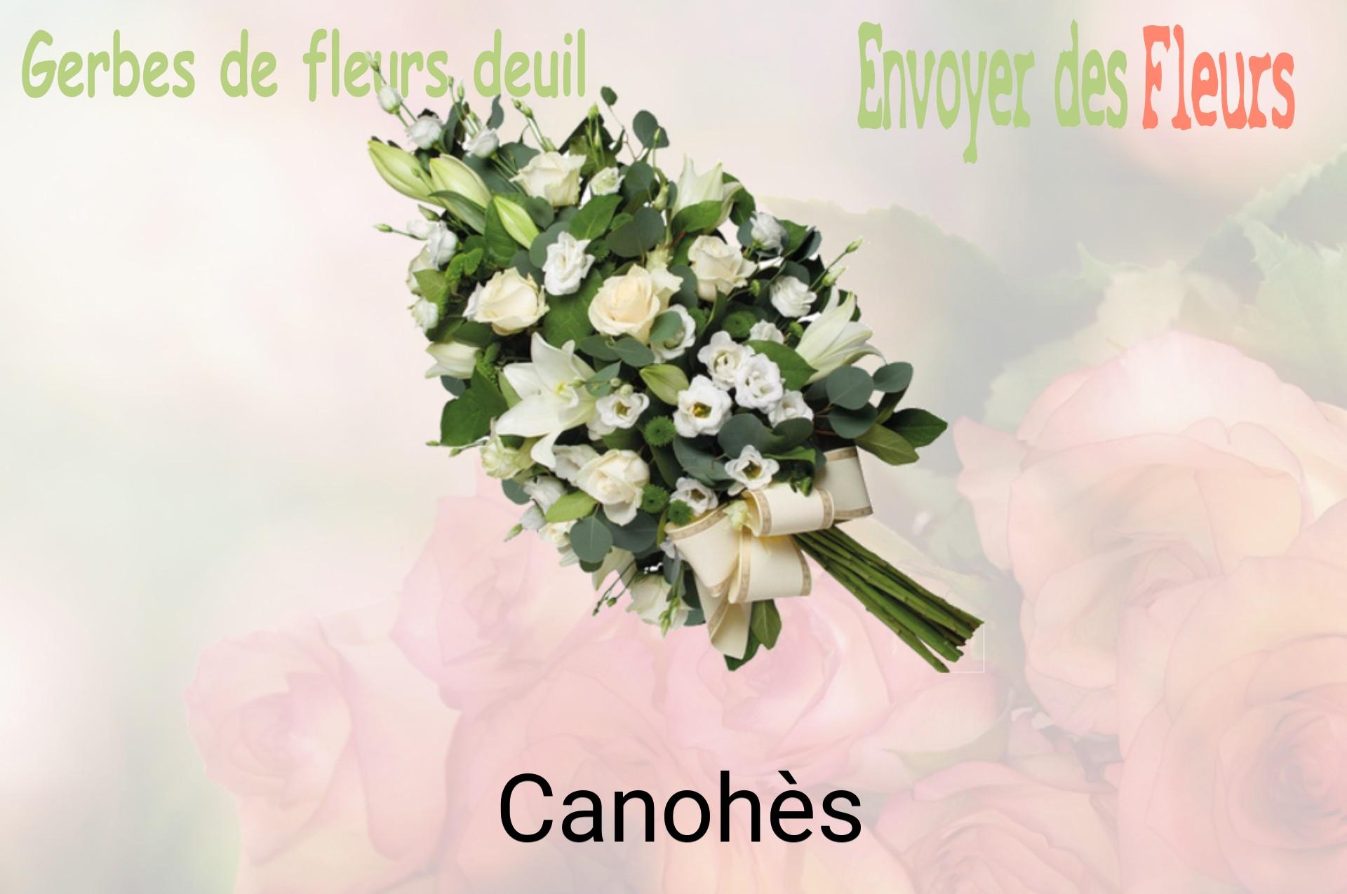 Gerbe de fleurs de deuil livrée à Canohès